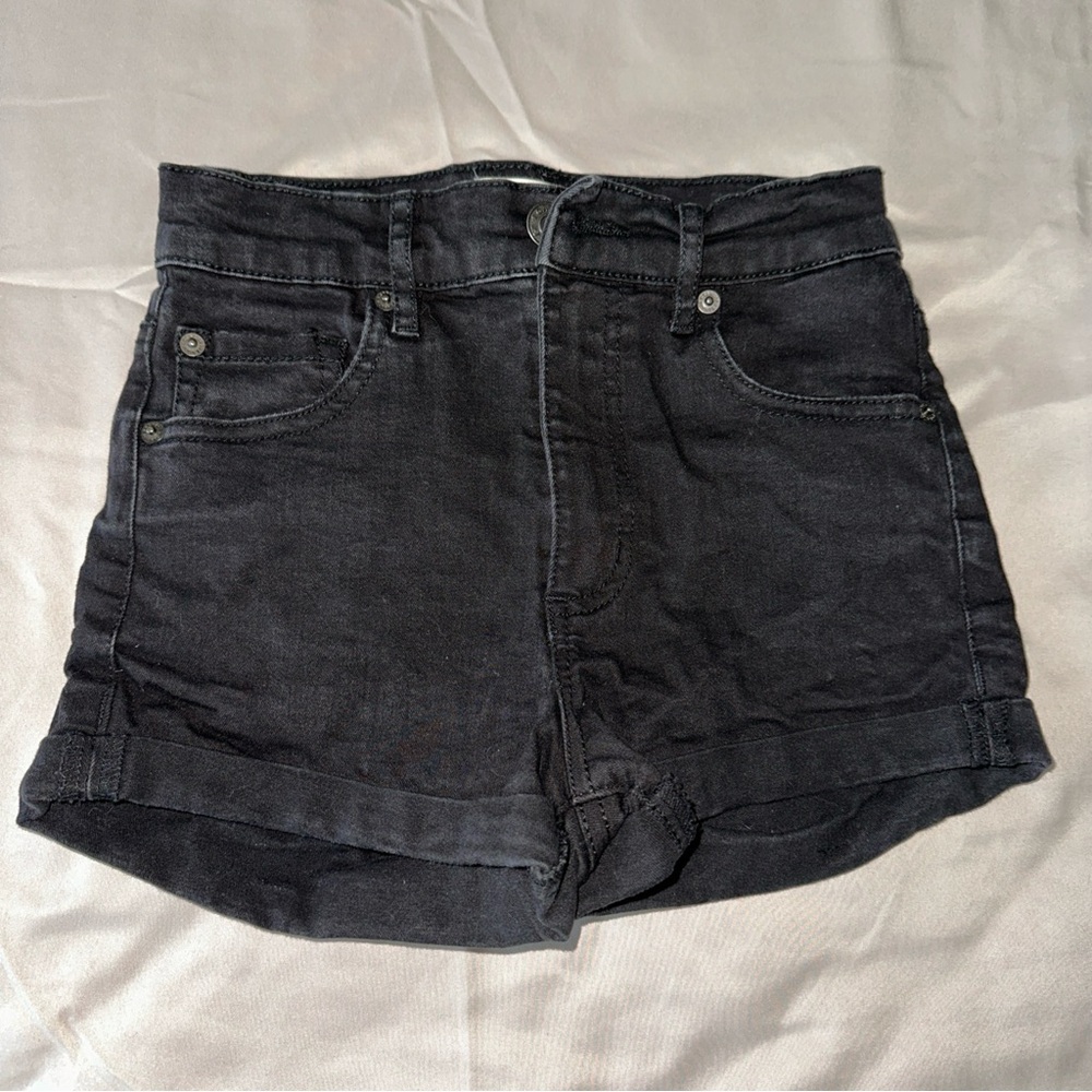 Garage Shorts Teens Size 00 Black Denim Jeans Classic Style Cuffed